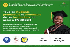  3 Institutions au Cameroun abonnées à la bibliothèque numérique Cairn.info